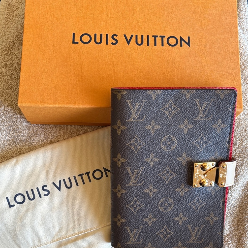 Louis Vuitton Brown and Gold Notebook cover